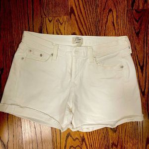 JCREW white denim shorts.